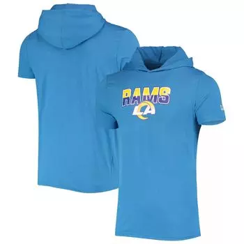 Мужская футболка с принтом синего цвета Los Angeles Rams Team Brushed с капюшоном New Era