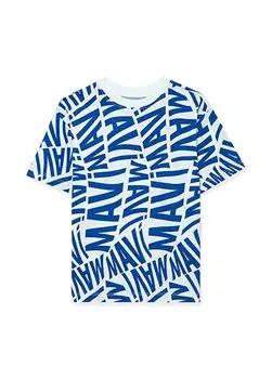 Мужская футболка с принтом СИНЯЯ ФУТБОЛКА С ЛОГОТИПОМ Синяя Mavi