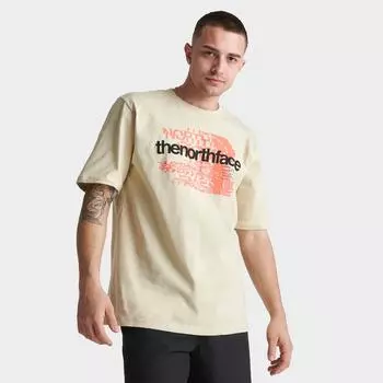 Мужская футболка с принтом The North Face Blurred Logo, бежевый
