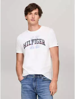 Мужская футболка с принтом Tommy Hilfiger Hilfiger, цвет optic white