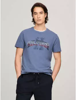 Мужская футболка с принтом Tommy Hilfiger Hilfiger, цвет bank blue