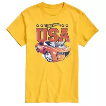 Мужская футболка с принтом USA Hot Wheels, желтый