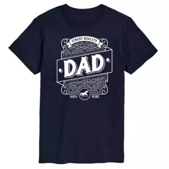 Мужская футболка с принтом в стиле винной этикетки Dad Licensed Character, синий