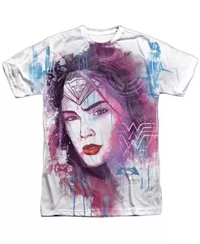 Мужская футболка с принтом «Wonder Woman» из полиэстера с коротким рукавом и принтом «Акварель» Batman V Superman, белый