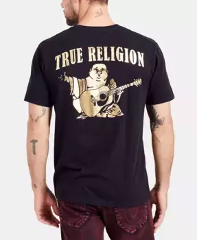 Мужская футболка с принтом "Золотой Будда" True Religion, черный