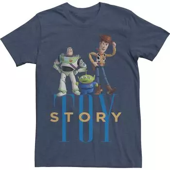 Мужская футболка с простой надписью Disney/Pixar «История игрушек Вуди Базз Чужой» Licensed Character