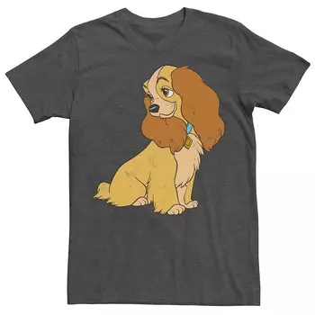 Мужская футболка с простым портретом Disney's Lady And The Tramp Lady, цвет Charcoal Heather
