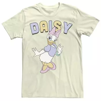 Мужская футболка с простым портретом Disney's Mickey & Friends Daisy Duck Licensed Character, цвет Natural