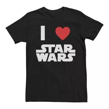 Мужская футболка с простым рисунком I Love Star Wars Licensed Character