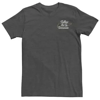 Мужская футболка с простым силуэтом Follow Me To Tennessee Licensed Character, цвет Charcoal Heather