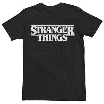 Мужская футболка с простым текстовым логотипом Netflix Stranger Things Licensed Character
