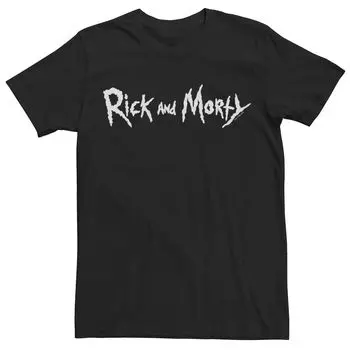 Мужская футболка с простым текстовым логотипом Rick & Morty Licensed Character