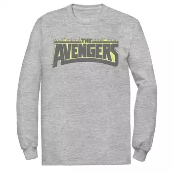 Мужская футболка с пылающим логотипом Marvel The Avengers и графическим рисунком Licensed Character
