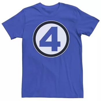 Мужская футболка с ярким логотипом на груди по центру Marvel Fantastic Four Licensed Character, цвет Royal