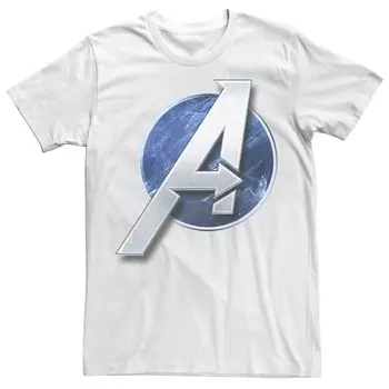 Мужская футболка с ярким логотипом The Avengers и графическим рисунком Marvel, белый