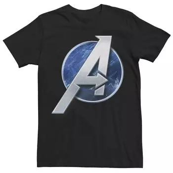Мужская футболка с ярким логотипом The Avengers и графическим рисунком Marvel, черный