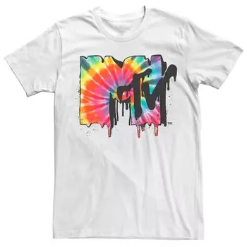 Мужская футболка с ярким плавящимся логотипом MTV Tie Dye Licensed Character