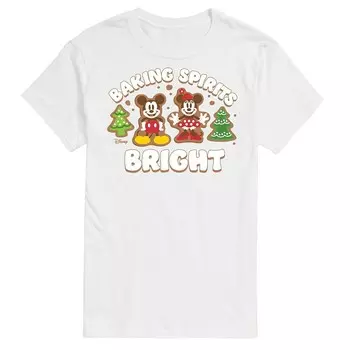 Мужская футболка с ярким рисунком Disney's Mickey & Minnie Mouse Baking Spirits, белый