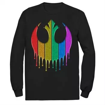 Мужская футболка с радужным блестящим логотипом Star Wars Pride Rebel Licensed Character