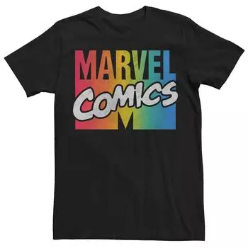 Мужская футболка с радужным градиентом и логотипом Marvel Comics Licensed Character