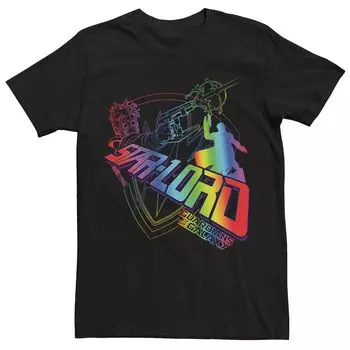 Мужская футболка с радужным логотипом Marvel Guardians of Galaxy Star-Lord и графическим рисунком