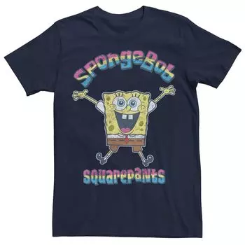 Мужская футболка с радужным логотипом Sponge Bob SquarePants Nickelodeon