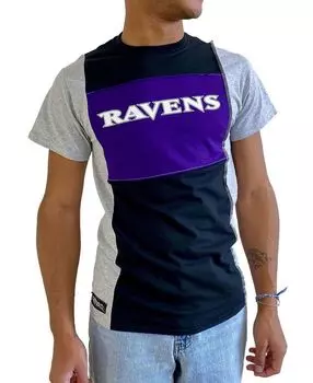 Мужская футболка с разрезом baltimore ravens черного цвета с меланжевым покрытием Refried Apparel, черный