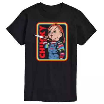 Мужская футболка с ретро-графикой Чаки Licensed Character, черный