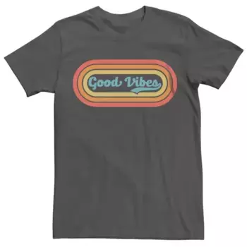 Мужская футболка с ретро-графикой Good Vibes Licensed Character, серый