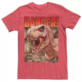Мужская футболка с ретро-плакатом Jurassic World Danger T-Rex Licensed Character