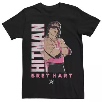 Мужская футболка с ретро-плакатом WWE Hitman Bret Hart Licensed Character