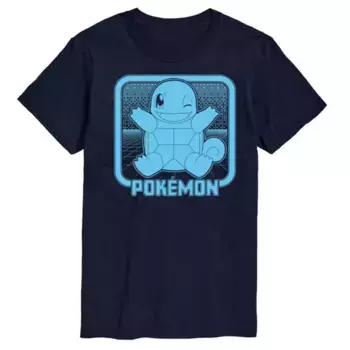 Мужская футболка с ретро-принтом Squirtle Licensed Character, синий