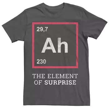 Мужская футболка с рисунком Ah The Element Of Surprise Licensed Character, цвет Charcoal