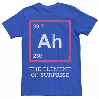 Мужская футболка с рисунком Ah The Element Of Surprise Licensed Character, цвет Royal