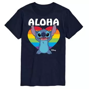 Мужская футболка с рисунком Aloha Stitch Disney's Lilo & Stitch Licensed Character, синий