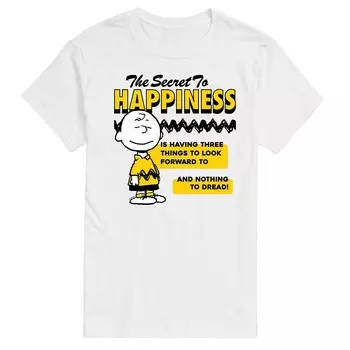 Мужская футболка с рисунком арахиса Secret To Happiness Licensed Character, белый
