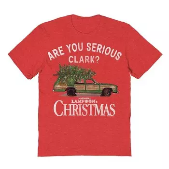 Мужская футболка с рисунком «Are You Serious Clark National Lampoon's Christmas Vacation» Licensed Character, цвет Heather Red