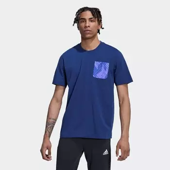 Мужская футболка с рисунком Аргентина Adidas, голубой