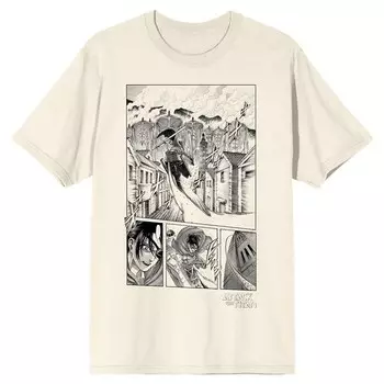 Мужская футболка с рисунком «Атака Титанов» Hange Manga Licensed Character, кремовый