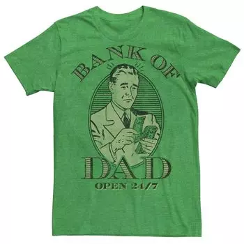 Мужская футболка с рисунком Bank Of Dad в винтажном стиле Licensed Character