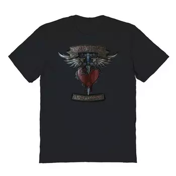 Мужская футболка с рисунком баннеров Bon Jovi H&D Licensed Character, черный