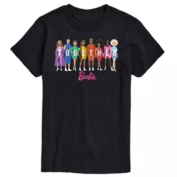 Мужская футболка с рисунком Barbie Together Pride Licensed Character, черный