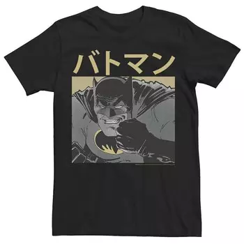 Мужская футболка с рисунком Бэтмена и кандзи Темного рыцаря Licensed Character, черный