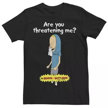Мужская футболка с рисунком Beavis and Butt-Head Threating Me Licensed Character