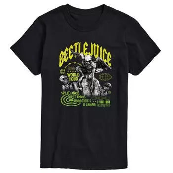 Мужская футболка с рисунком Beetlejuice 1988 World Tour Licensed Character, черный