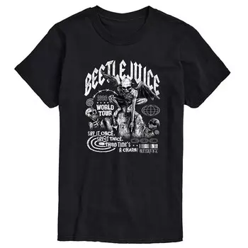 Мужская футболка с рисунком Beetlejuice 1988 World Tour Licensed Character, черный