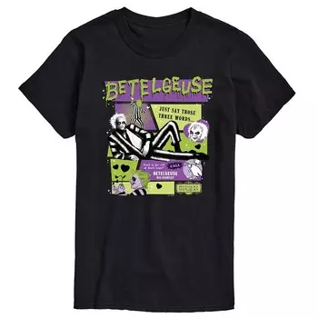 Мужская футболка с рисунком Beetlejuice 2 Betelgeuse Licensed Character, черный
