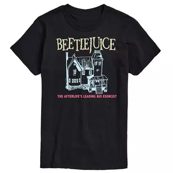 Мужская футболка с рисунком Beetlejuice House Licensed Character, черный