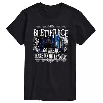 Мужская футболка с рисунком Beetlejuice Make Me Millennium Licensed Character, черный