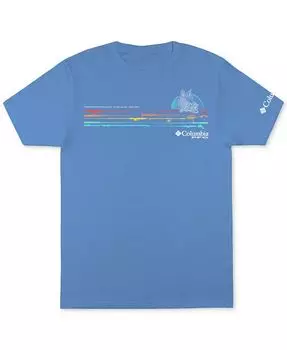 Мужская футболка с рисунком Bigrods PFG Largemouth Bass Columbia, синий